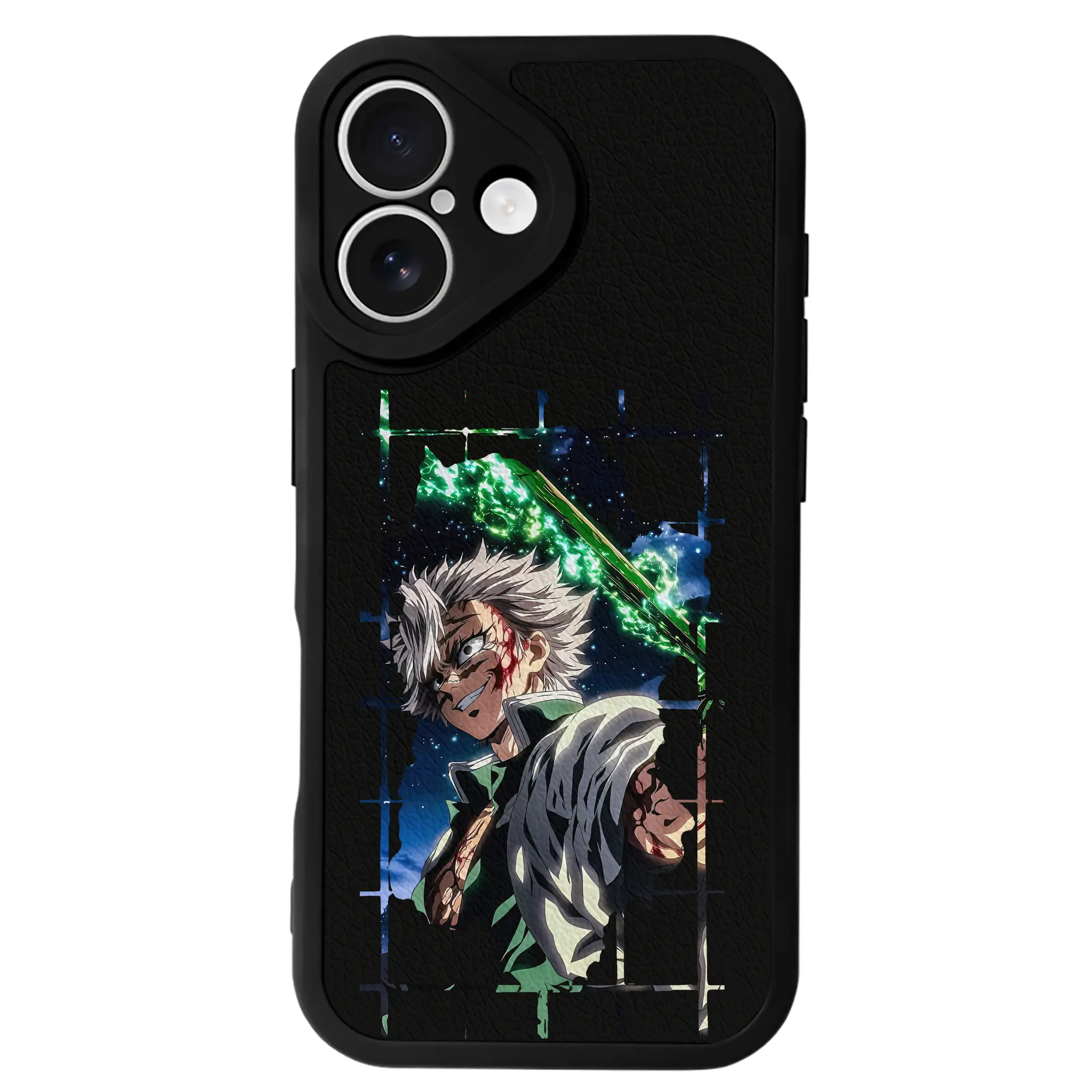 鬼滅の刃 グッズ,不死川 実弥 - IPhone 16シリーズ対応 ・ シリコンスマホケース ・ レザー調 ・ 高精度フィット ・ 耐衝撃 ・ ワイヤレス充電対応 ・ 精密カット